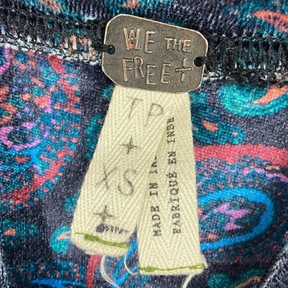 NEW Free People Velvet L'Amour Bell Sleeve Top Size XS Velour Bohemian Mock Neck - Picture 8 of 14